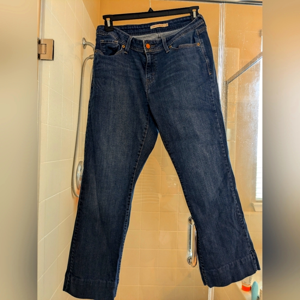 Women 's 529 Curvy Bootcut Jean size 12 Midrise Medium Wash Blue Jean